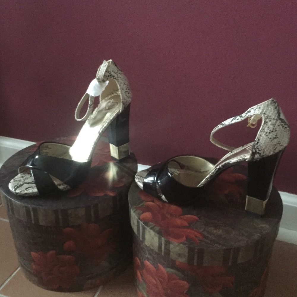 Size 7.5 Madeline snakeskin heels. Never worn